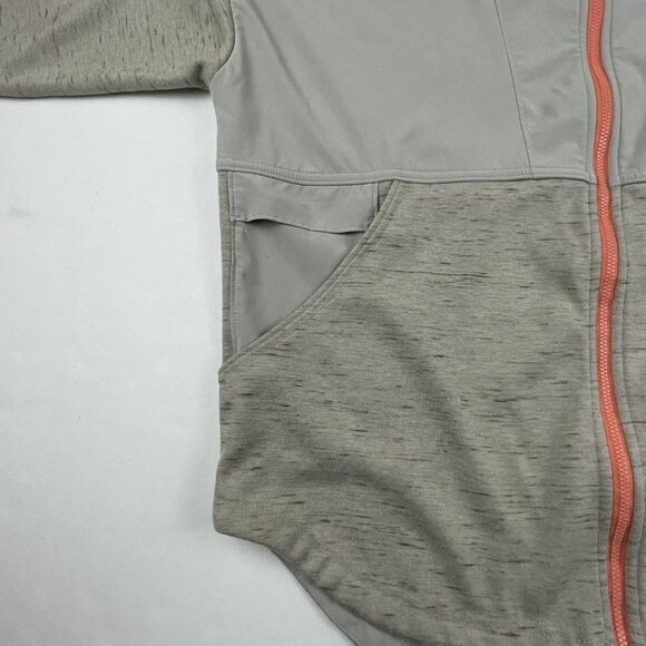 Columbia Hooded Lightweight Jacket Women’s M Knit Poly Overlay  Gray Activewear - Picture 9 of 13